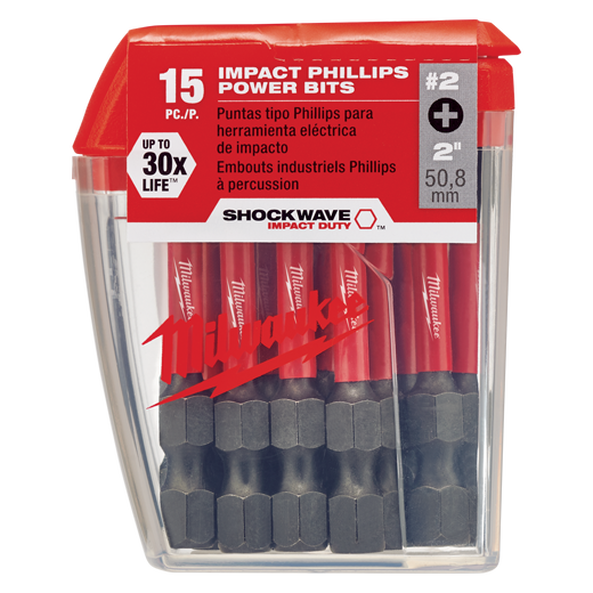 SHOCKWAVE™ Power Bit Phillips #2 50mm (2") - 15 Pk, , hi-res