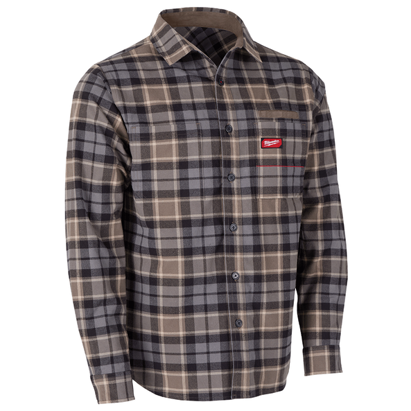 GRIDIRON Flannel Shirt Grey - S, Grey, hi-res