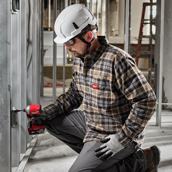 GRIDIRON Flannel Shirt Grey - S, Grey, hi-res