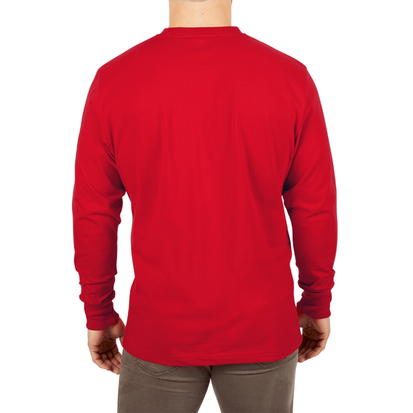 Heavy Duty Pocket Tee Long Sleeve Red, , hi-res