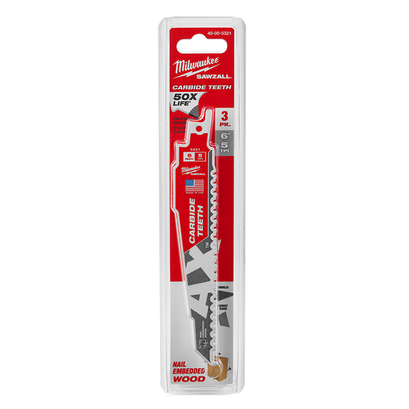 150mm 5TPI The AX™ with Carbide Teeth SAWZALL™ Blade (3Pk)