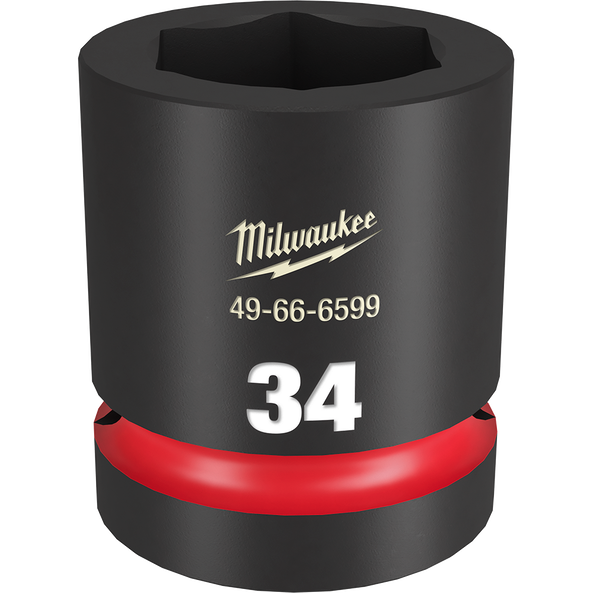 SHOCKWAVE™ 1" Drive 34mm Standard 6 Point Impact Socket, , hi-res