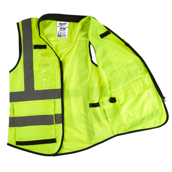 Premium High Visibility Yellow Safety Vest - S/M, Yellow, hi-res