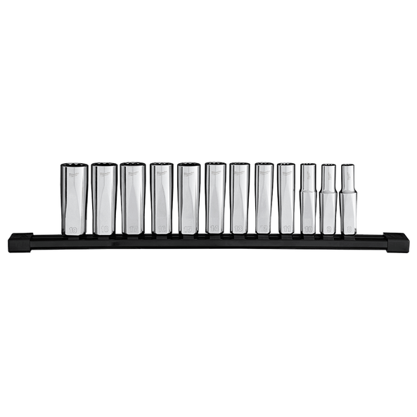 12PC 3/8" Drive Deep 12-PT Socket Set - Metric, , hi-res