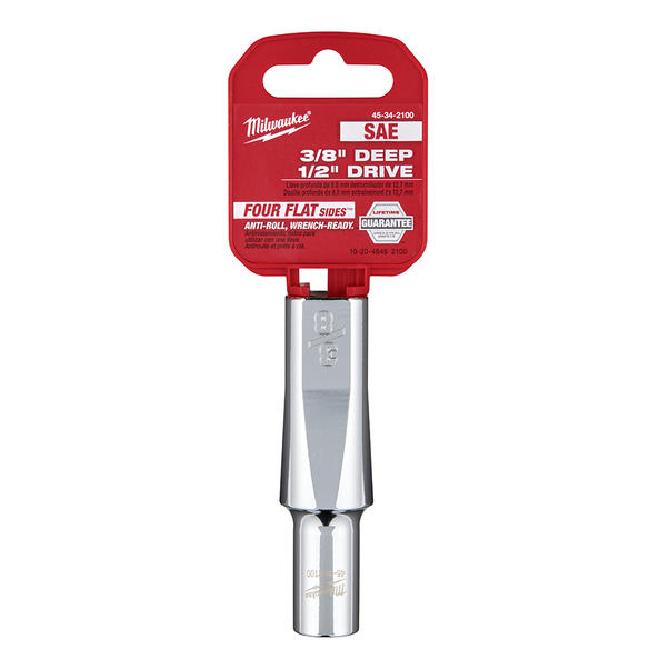 1/2" Drive 3/8" SAE Deep 6-Point Socket, , hi-res