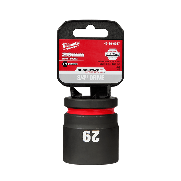 SHOCKWAVE™ 3/4" Drive 29mm Standard 6 Point Impact Socket, , hi-res