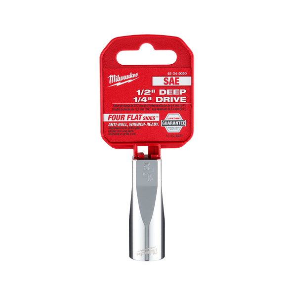 1/4" Drive 1/2" SAE 6-Point Deep Socket, , hi-res