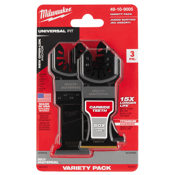 OPEN-LOK™ 3PC Multi Material Multi-Tool Blade Variety Pack, , hi-res