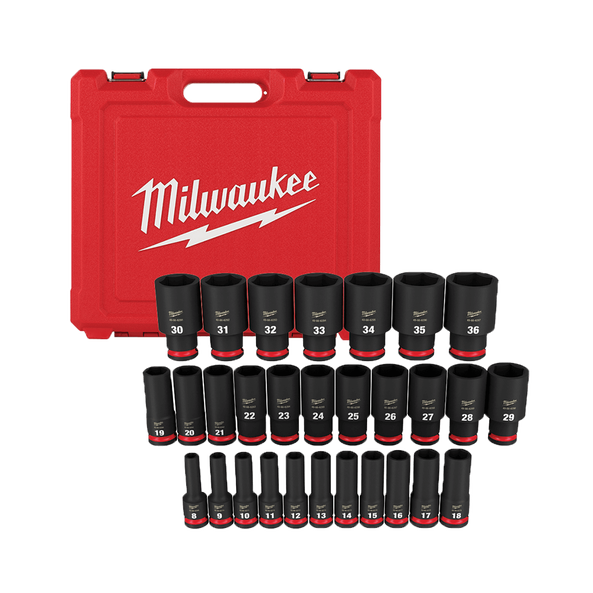 SHOCKWAVE™ 1/2" Drive 29PC Metric Deep 6 Point Impact Socket Set, , hi-res