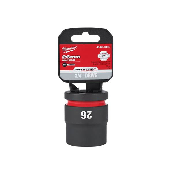 SHOCKWAVE™ 3/4" Drive 26mm Standard 6 Point Impact Socket, , hi-res