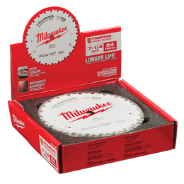 184mm (7-1/4") 24T Wood Circular Saw Blade Framing 10pc Counter Box