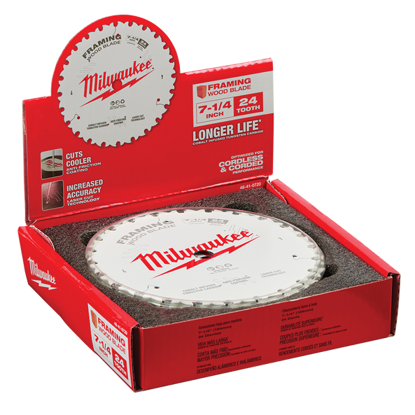 184mm (7 1/4") Framing 24T Circular Saw Blade - Bulk 10