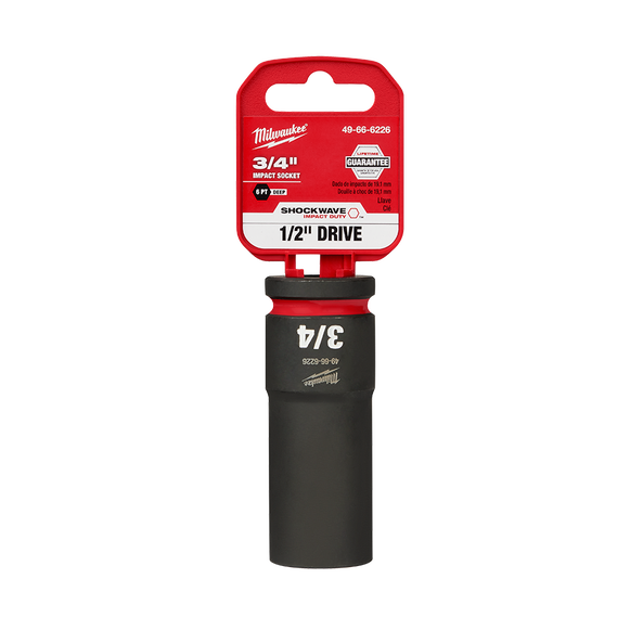 SHOCKWAVE™ 1/2" Drive 3/4" Deep 6 Point Impact Socket, , hi-res