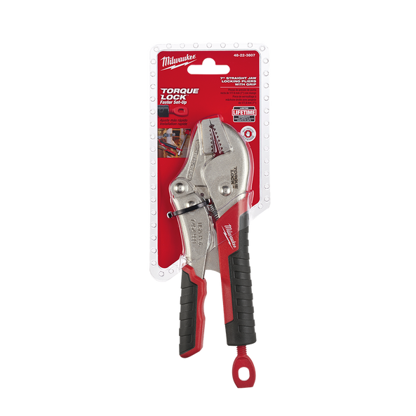178mm (7") Torque Lock™ Straight Jaw Locking Pliers w/ Durable Grip