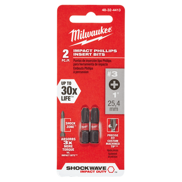 SHOCKWAVE™ Insert Bit Phillips #3 2Pk