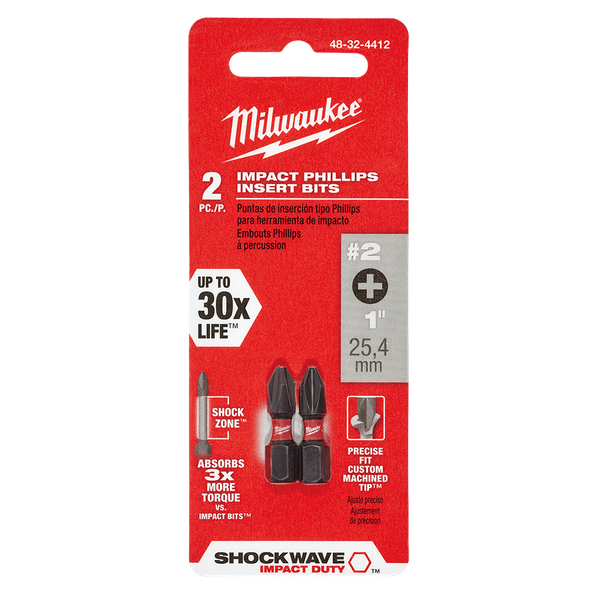 SHOCKWAVE™ Insert Bit Phillips #2 Pkt 2 2Pk