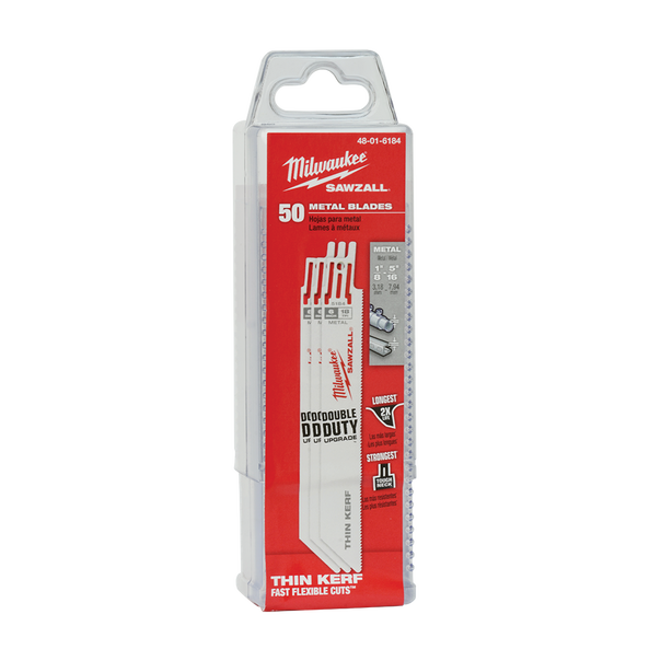 SAWZALL™ Thin Kerf Metal 150mm 6" 18TPI Blade 50 Pack, , hi-res