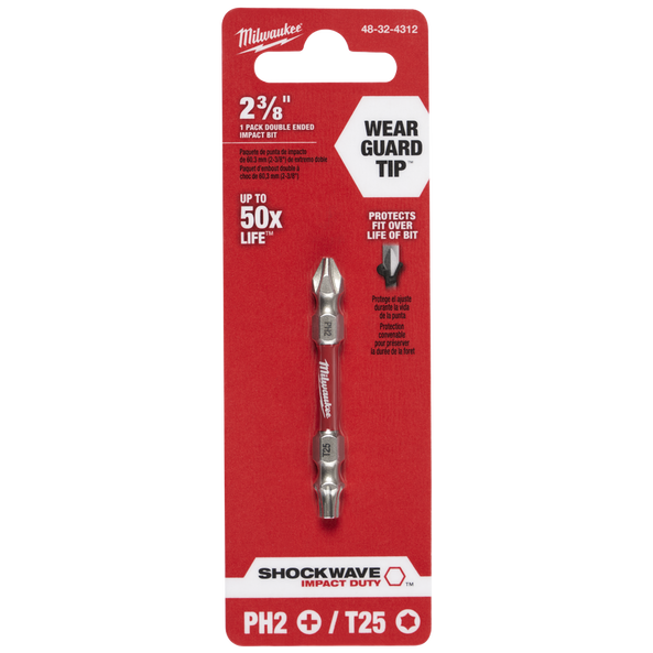 SHOCKWAVE™ PH2/Torx25 Double Ended Bit 60mm 1 Pack, , hi-res