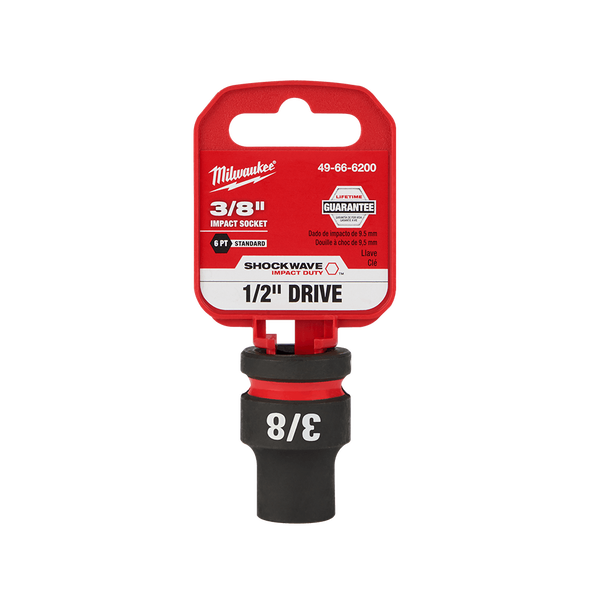SHOCKWAVE™ 1/2" Drive 3/8" Standard 6 Point Impact Socket, , hi-res