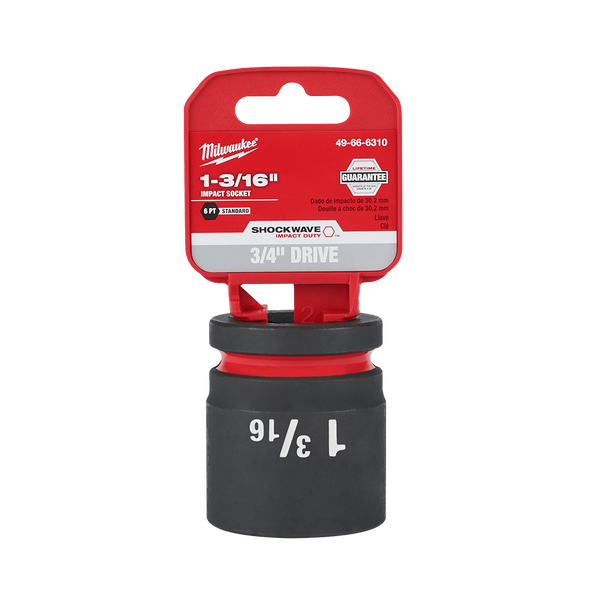 SHOCKWAVE™ 3/4" Drive 1-3/16" Standard 6 Point Impact Socket, , hi-res