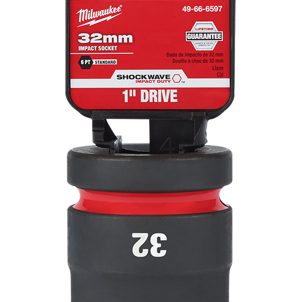 SHOCKWAVE™ 1" Drive 32mm Standard 6 Point Impact Socket, , hi-res