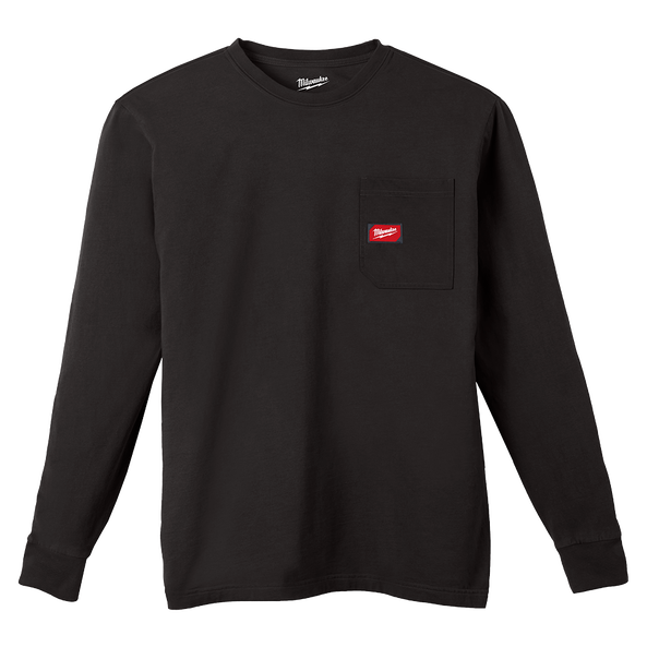 GRIDIRON Pocket Tee Long Sleeve Black - S, Black, hi-res