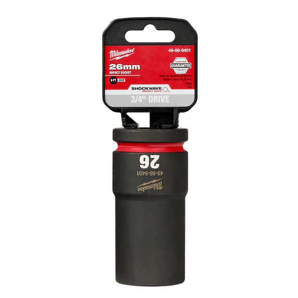 SHOCKWAVE™ 3/4" Drive 26mm Deep 6 Point Impact Socket, , hi-res
