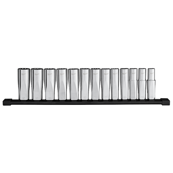 13PC 1/2" Drive Deep 12-PT Socket Set - Metric, , hi-res