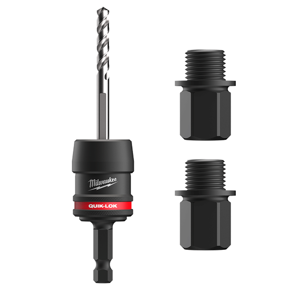 QUIK-LOK&trade; Hole Saw Arbor Starter Kit  9.5mm 3/8" Shank with 2 x Adaptors KIT, , hi-res