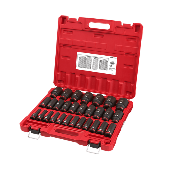 SHOCKWAVE™ 1/2" Drive 29PC Metric Deep 6 Point Impact Socket Set, , hi-res