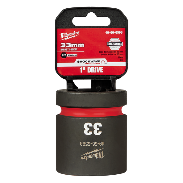SHOCKWAVE™ 1" Drive 33mm Standard 6 Point Impact Socket, , hi-res