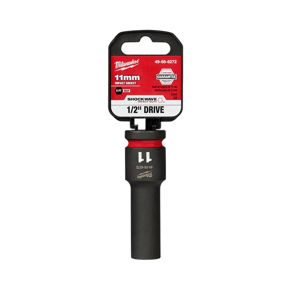 SHOCKWAVE™ 1/2" Drive 11mm Deep 6 Point Impact Socket, , hi-res