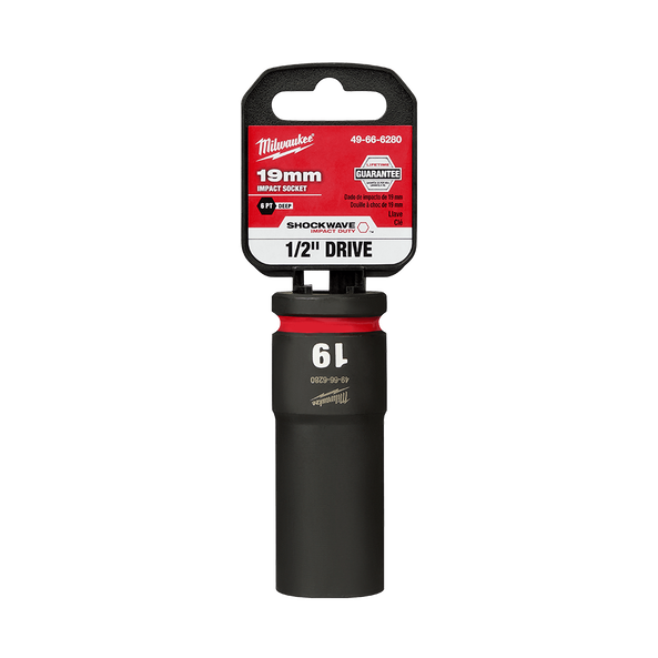 SHOCKWAVE™ 1/2" Drive 19mm Deep 6 Point Impact Socket, , hi-res