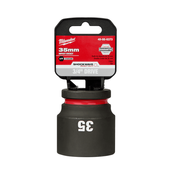 SHOCKWAVE™ 3/4" Drive 35mm Standard 6 Point Impact Socket, , hi-res