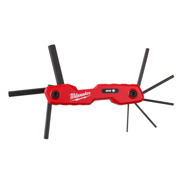 8PC Metric Folding Hex Key Set, , hi-res