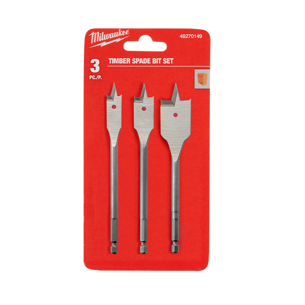 3pcs Timber Spade Bit Set, , hi-res