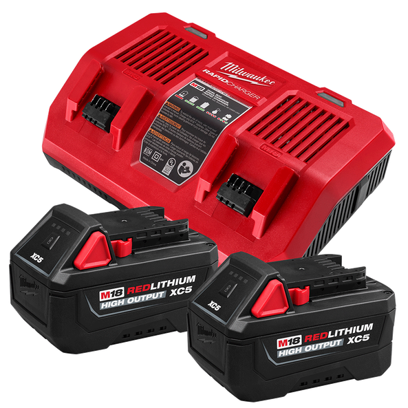 M18&trade; REDLITHIUM&trade; HIGH OUTPUT&trade; XC5 ​Dual Bay Starter Pack​, , hi-res