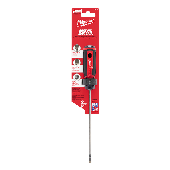 USA Made Cushion Grip Cabinet 4mm (3/16") x 152.4mm Screwdriver, , hi-res