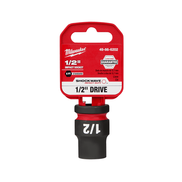 SHOCKWAVE™ 1/2" Drive 1/2" Standard 6 Point Impact Socket, , hi-res