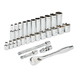 3/8" Drive 28pc Ratchet & Socket Set - SAE