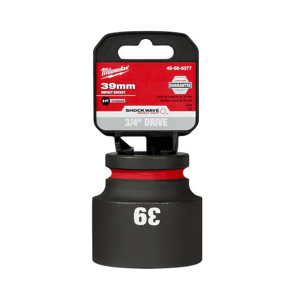 SHOCKWAVE™ 3/4" Drive 39mm Standard 6 Point Impact Socket, , hi-res