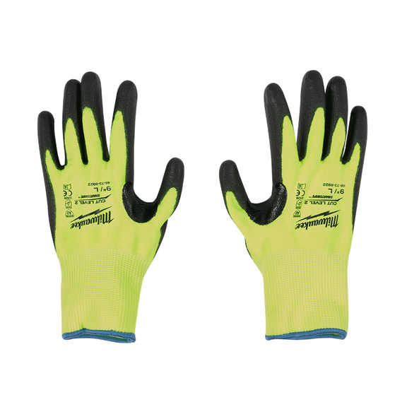 Hi-Vis Cut 2(B) PU Dipped Gloves, , hi-res