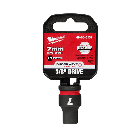 SHOCKWAVE™ 3/8" Drive 7mm Standard 6 Point Impact Socket, , hi-res