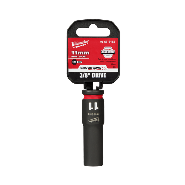 SHOCKWAVE™ 3/8" Drive 11mm Deep 6 Point Impact Socket, , hi-res