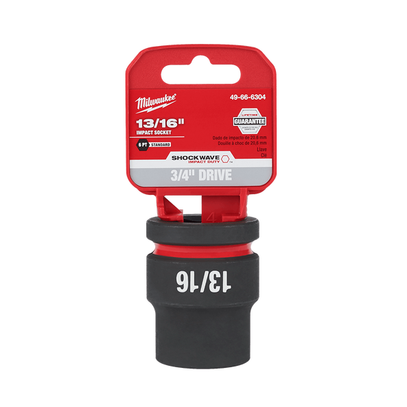 SHOCKWAVE™ 3/4" Drive 13/16" Standard 6 Point Impact Socket, , hi-res