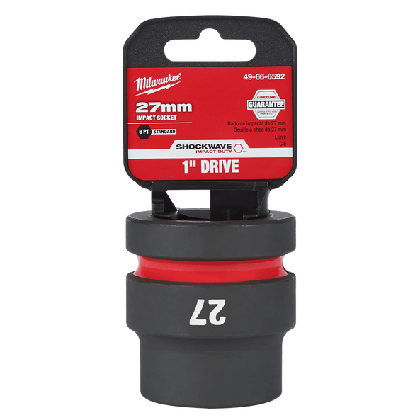 SHOCKWAVE™ 1" Drive 27mm Standard 6 Point Impact Socket, , hi-res