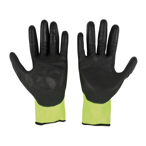 Hi-Vis Cut 3(C) PU Dipped Gloves - XL, , hi-res