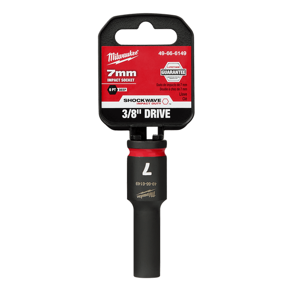 SHOCKWAVE™ 3/8" Drive 7mm Deep 6 Point Impact Socket, , hi-res