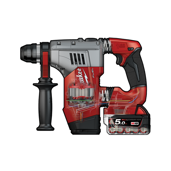 Milwaukee M18 FUEL 28mm SDS Plus Rotary Hammer Kit M18CHP 502C Milwaukee Tool NZ