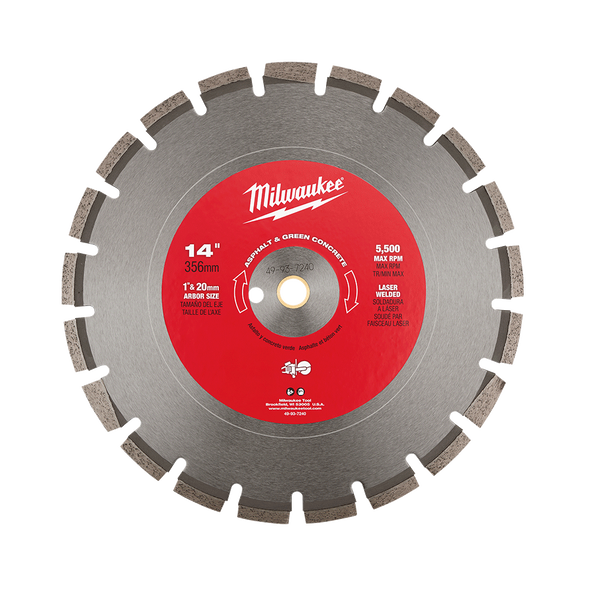 350mm (14”) Diamond Asphalt & Green Concrete Segmented Blade, , hi-res